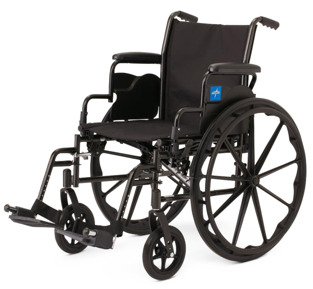 K3 Guardian 18" Wide Wheelchair with Desk-Length Arms and Swing-Away Footrests
