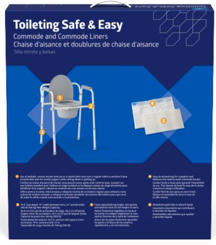Toileting Safe and Easy Kit with Liners - Image 2