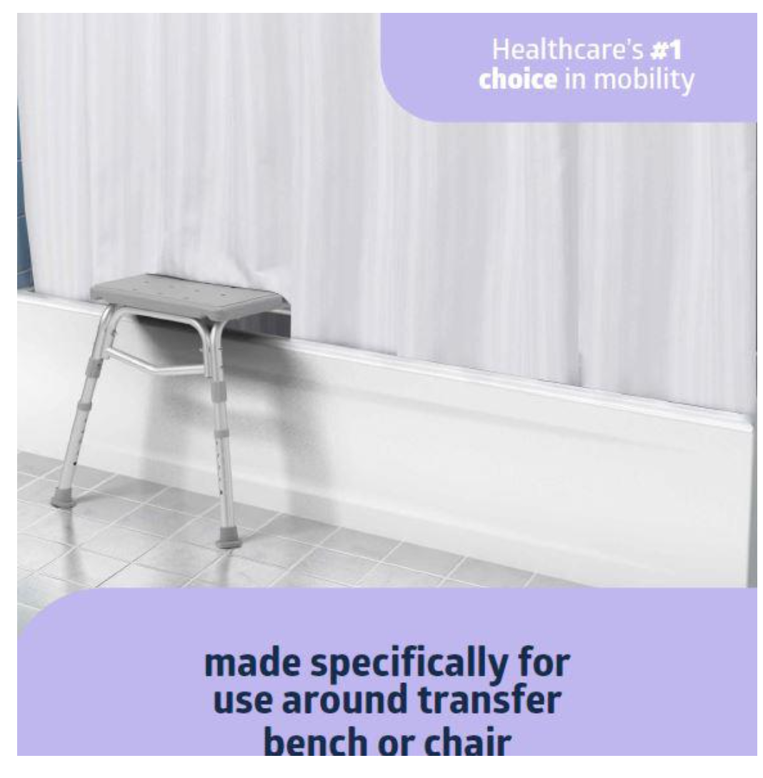 Bathe Safe and Easy Kit – Transfer Bench – Shower Curtain - and Loofah 2-Pack - Image 5